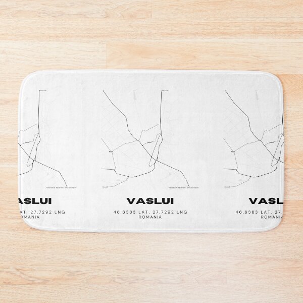 Item preview, Vaslui Romania Minimalist Black and White Map designed and sold by RM-Journey.