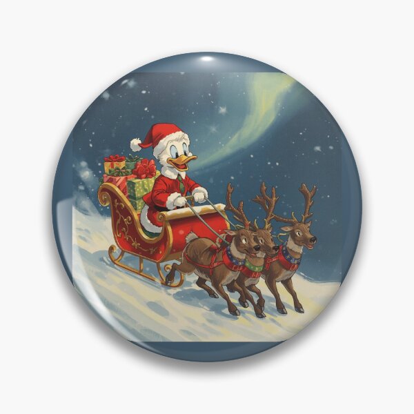 Item preview, Flying Santa Duck - Festive Holiday Sleigh Ride Illustration designed and sold by Nature's Palette.