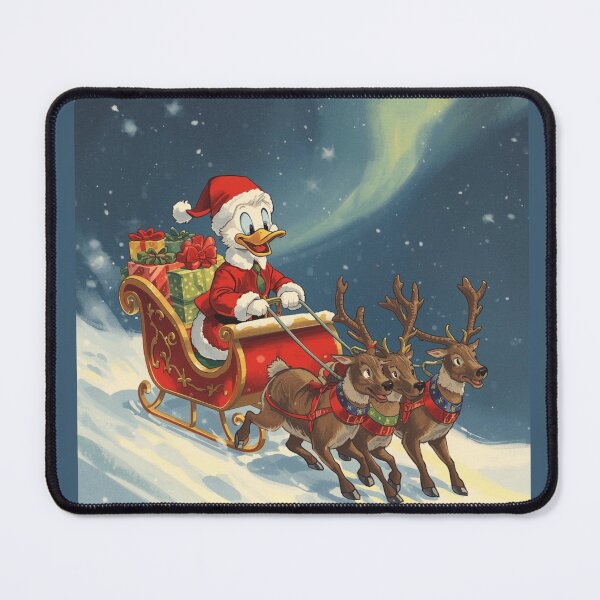 Item preview, Flying Santa Duck - Festive Holiday Sleigh Ride Illustration designed and sold by Nature's Palette.