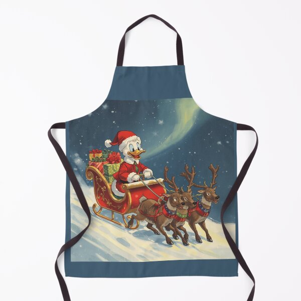 Item preview, Flying Santa Duck - Festive Holiday Sleigh Ride Illustration designed and sold by Nature's Palette.