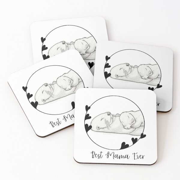 Item preview, Best Mama Ever. Sea Otter Mother and Baby Otter design designed and sold by SofikoDesigns.
