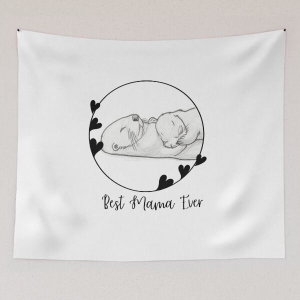 Item preview, Best Mama Ever. Sea Otter Mother and Baby Otter design designed and sold by SofikoDesigns.