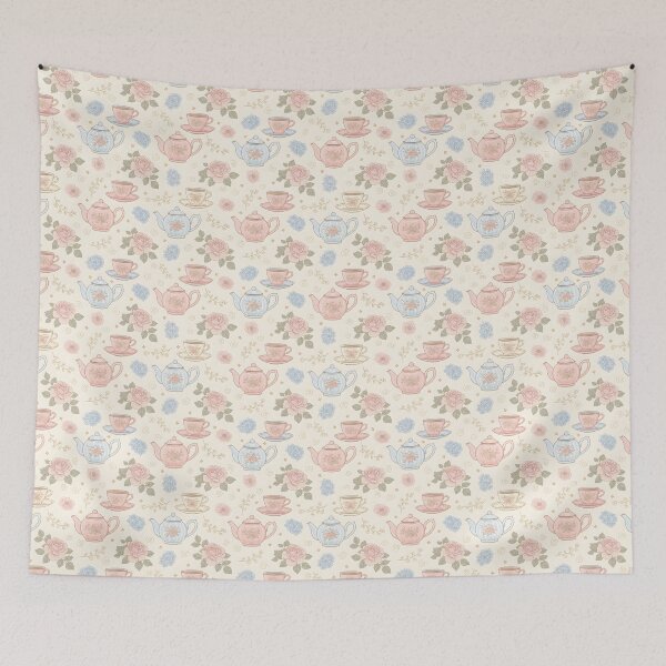 Item preview, Pastel Teatime Blooms – Vintage Floral Tea Set Seamless Pattern designed and sold by HolmeProud.