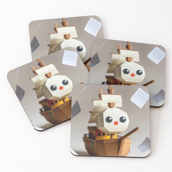 Item preview, Kawaii Paper Boat in Paper Storm – Cute Origami Ship designed and sold by NordseeSteel.