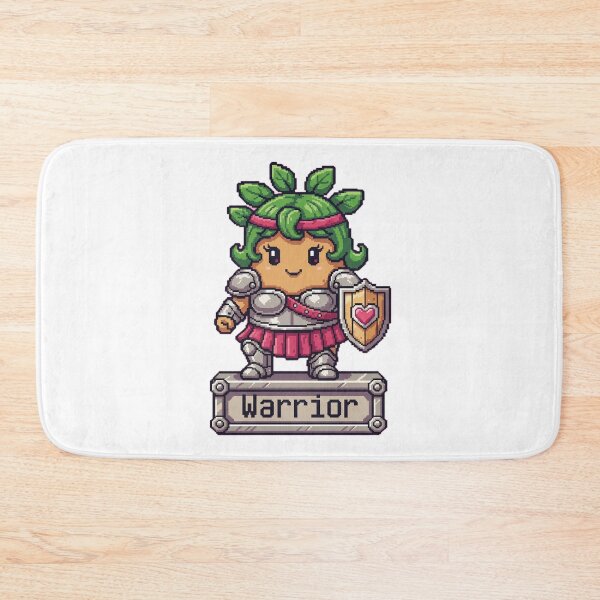 Item preview, Warrior Potato Sticker – Kawaii 16-bit SNES Pixel Art Feminine Gladiator designed and sold by Pixel Girl Aesthetic Studio.