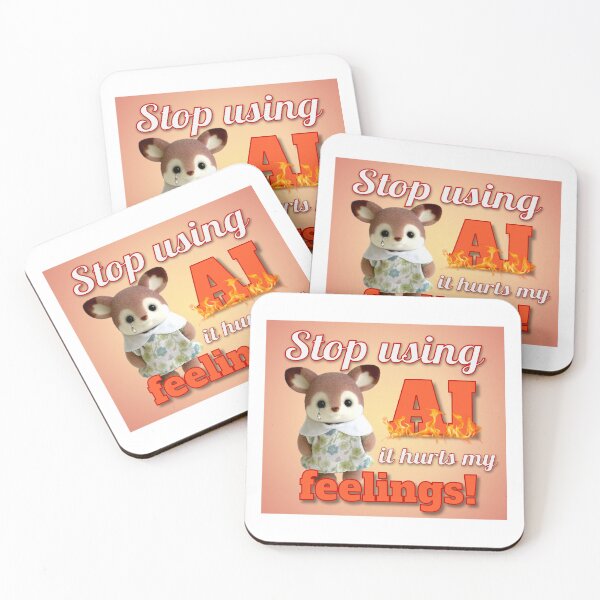 Item preview, Stop Using AI Sad Deer Critter designed and sold by ellanely.