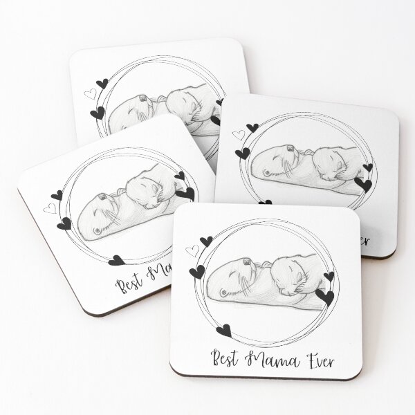 Item preview, Best Mama Ever. Sea Otter Mother and Baby Otter design designed and sold by SofikoDesigns.
