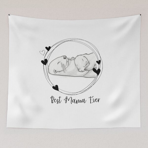 Item preview, Best Mama Ever. Sea Otter Mother and Baby Otter design designed and sold by SofikoDesigns.