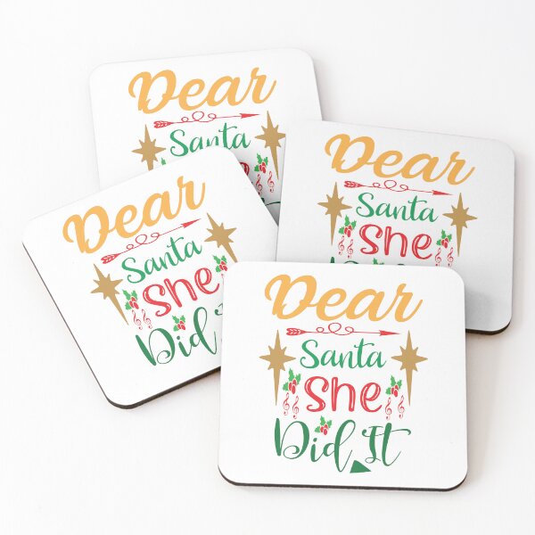 Item preview, Dear Santa She Did It - Funny Christmas Blame Slogan designed and sold by FuzionRaptor.
