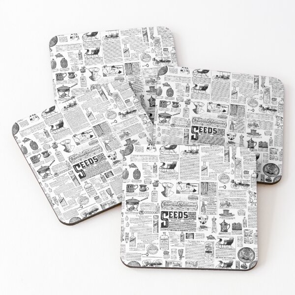 Item preview, victorian catalog black white antique toile designed and sold by Gossip Rag.