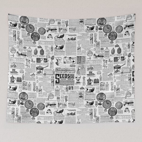 Item preview, victorian catalog black white antique toile designed and sold by Gossip Rag.