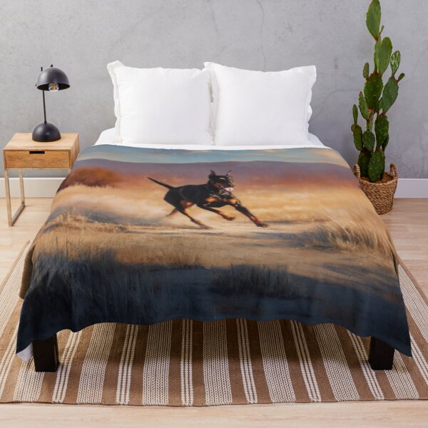 Item preview, A sleek Doberman Pinscher sprinting across an open plain at sunset, Dogs in Motion designed and sold by CDC40.