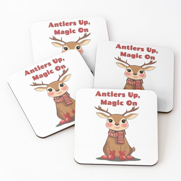 Item preview, Antlers Up, Magic On — Reindeer Holiday Print designed and sold by Felia001.