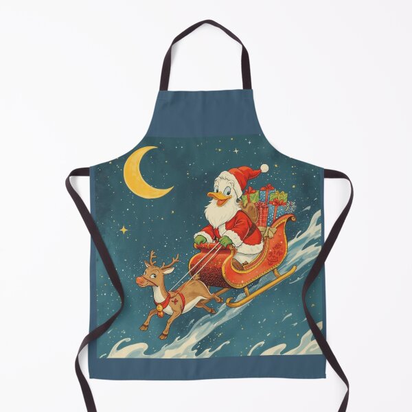 Item preview, Santa Duck in a Sleigh - Funny Christmas Duck Illustration designed and sold by Nature's Palette.