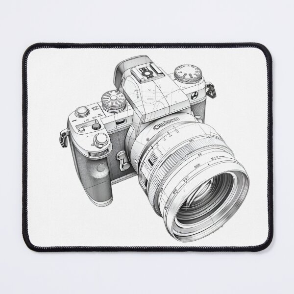 Item preview, Vintage Technical Camera Sketch – Detailed Line Art Illustration designed and sold by Dyan4.