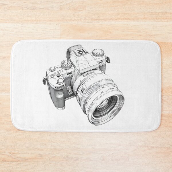 Item preview, Vintage Technical Camera Sketch – Detailed Line Art Illustration designed and sold by Dyan4.
