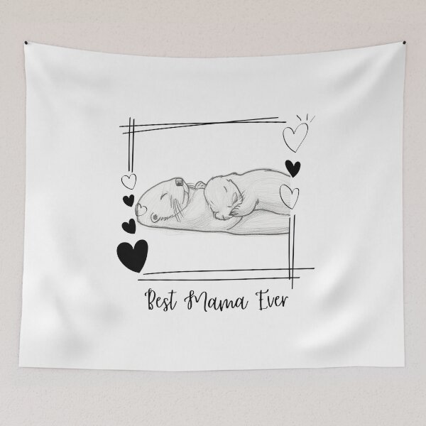 Item preview, Best Mama Ever. Sea Otter Mother and Baby Otter design designed and sold by SofikoDesigns.