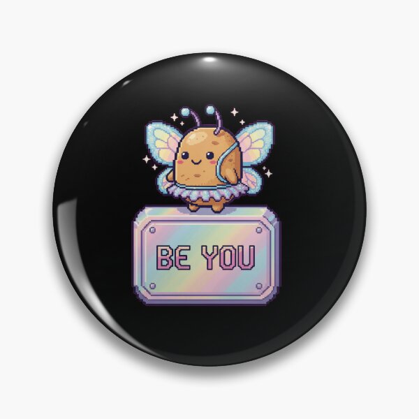 Item preview, Be You Fairy Potato Sticker – Kawaii 16-bit SNES Pixel Art Pastel Butterfly designed and sold by Pixel Girl Aesthetic Studio.