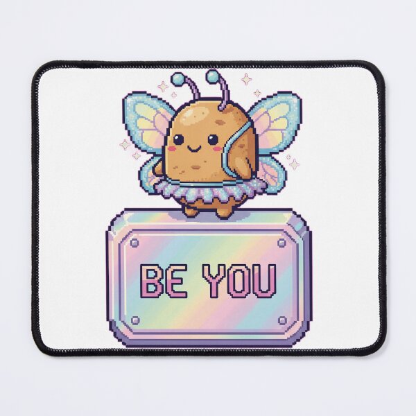 Item preview, Be You Fairy Potato Sticker – Kawaii 16-bit SNES Pixel Art Pastel Butterfly designed and sold by Pixel Girl Aesthetic Studio.