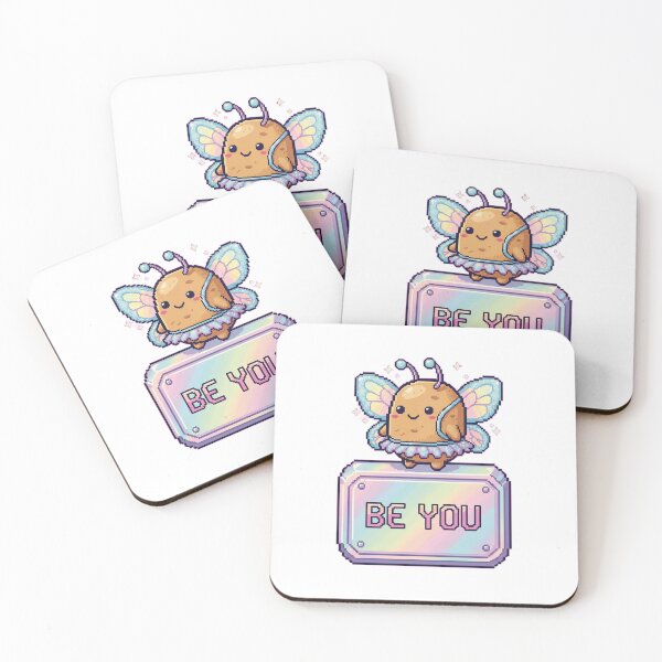 Item preview, Be You Fairy Potato Sticker – Kawaii 16-bit SNES Pixel Art Pastel Butterfly designed and sold by Pixel Girl Aesthetic Studio.