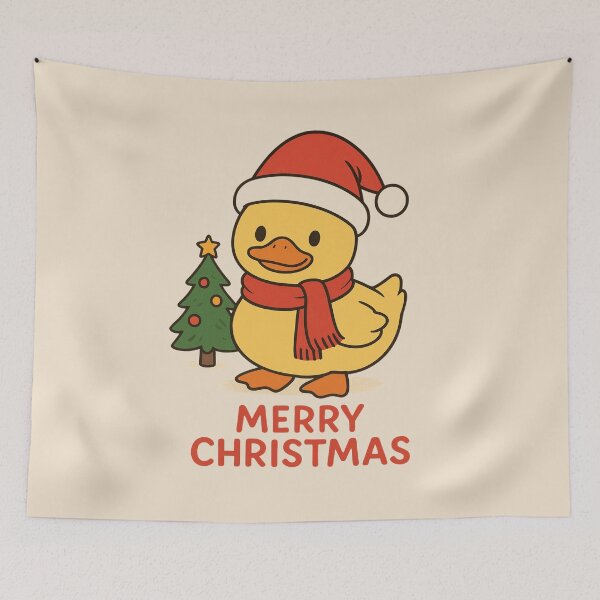 Item preview, Cute Kawaii Christmas Duck - Festive Holiday Duck Illustration designed and sold by Nature's Palette.
