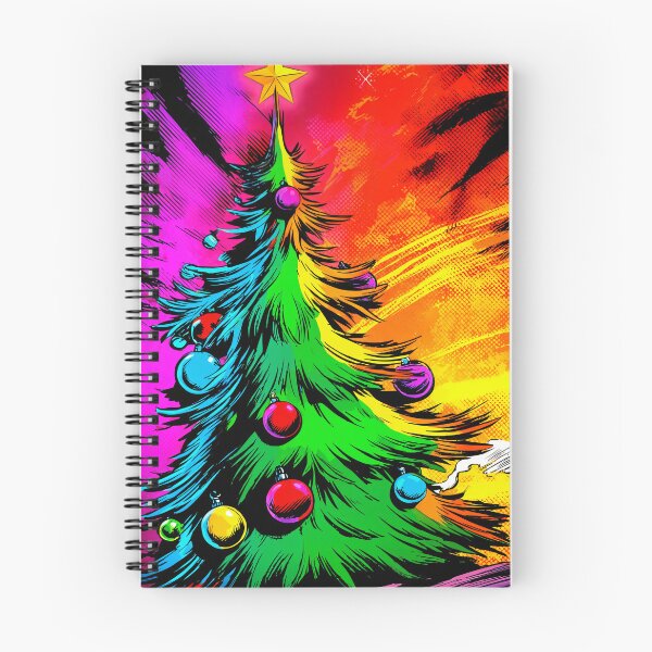 Item preview, Radiant Christmas Tree Bursting With Color Against a Vivid Abstract Backdrop Digital AI Art designed and sold by OlfactoART Studio.