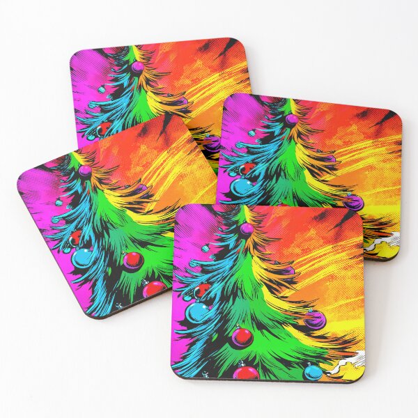 Item preview, Radiant Christmas Tree Bursting With Color Against a Vivid Abstract Backdrop Digital AI Art designed and sold by OlfactoART Studio.