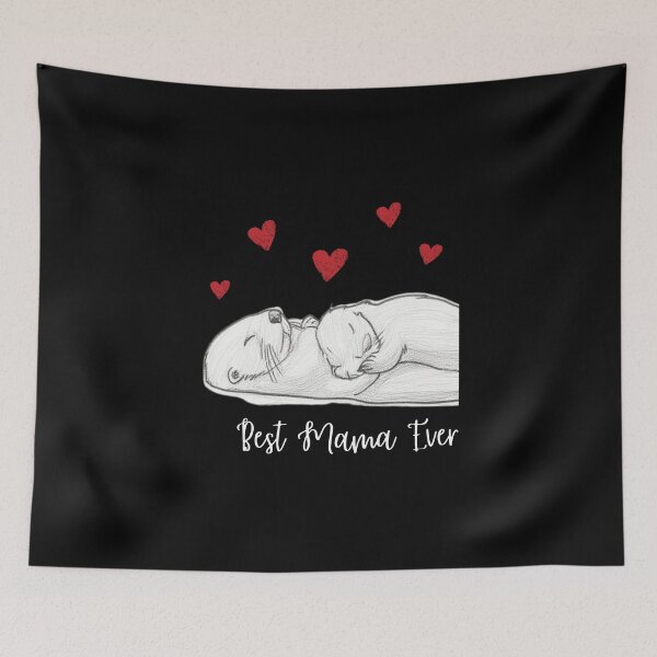 Item preview, Best Mama Ever. Sea Otter Mother and Baby Otter design designed and sold by SofikoDesigns.