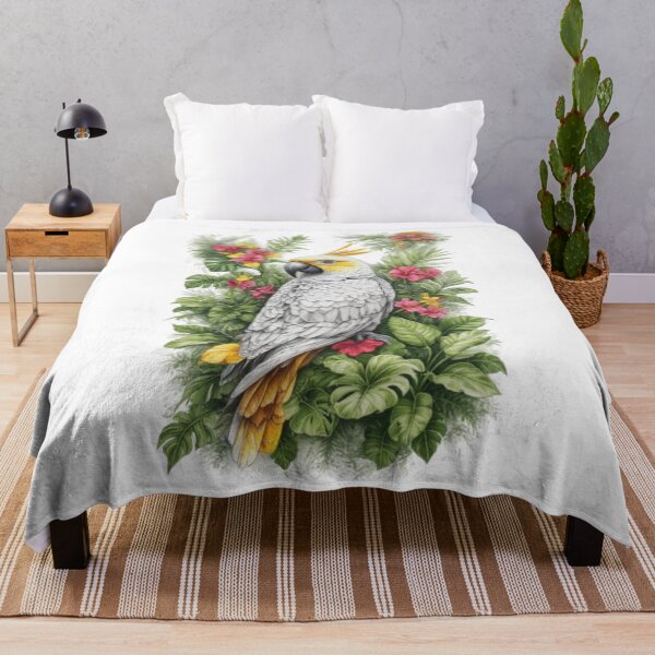 Item preview, Yellow-crested Cockatoo and Tropical Flowers designed and sold by CHRIST5000.