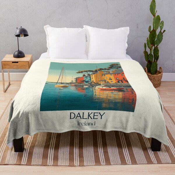 Item preview, Dalkey Harbor Ireland Poster – Colorful Town & Boats in Summer Light designed and sold by TuncGK.