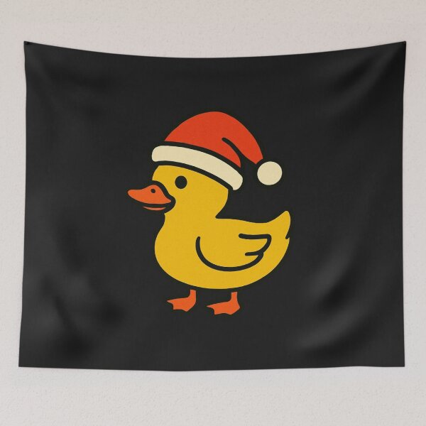 Item preview, Cute Yellow Duck Wearing Santa Hat designed and sold by Nature's Palette.