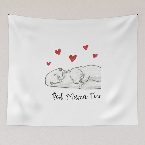 Item preview, Best Mama Ever. Sea Otter Mother and Baby Otter design designed and sold by SofikoDesigns.