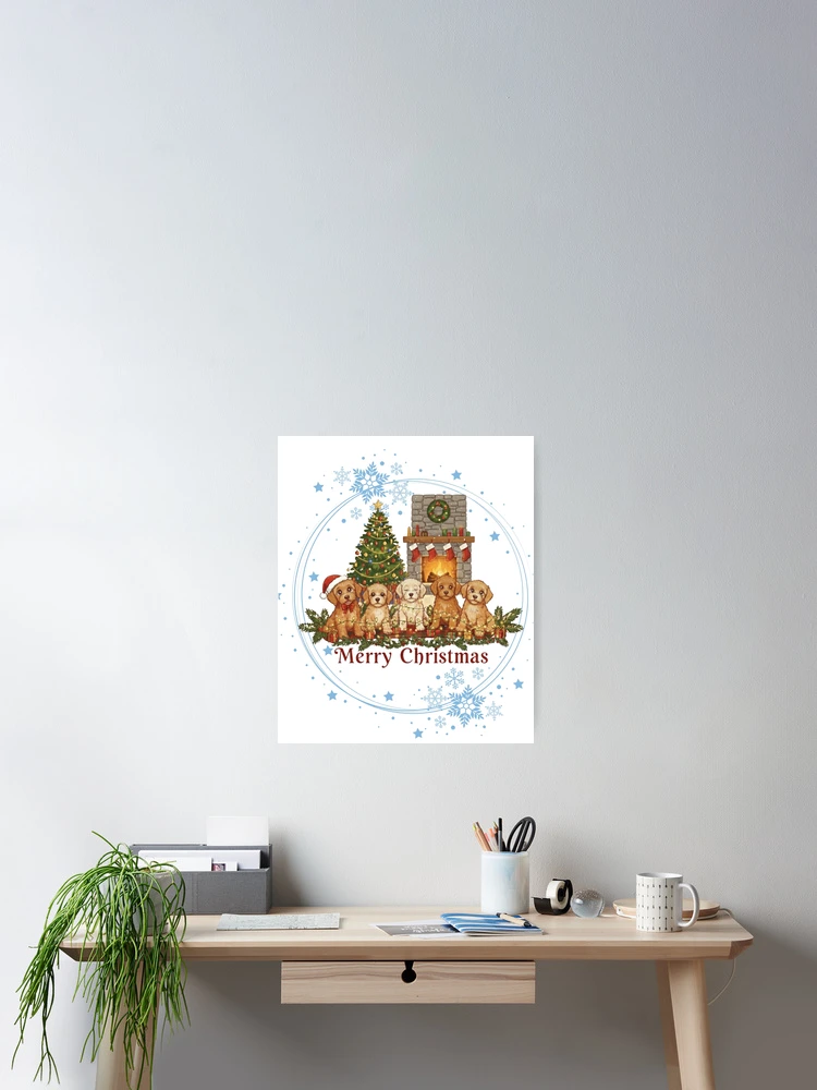 Thumbnail 2 of 3, Poster, Merry Christmas Cockapoo Cosy Design designed and sold by RNTStudio.