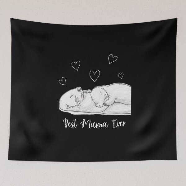 Item preview, Best Mama Ever. Sea Otter Mother and Baby Otter design designed and sold by SofikoDesigns.