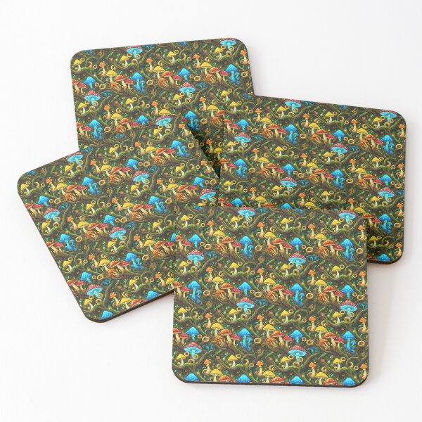 Item preview, goblin core mystic mushroom bright tree pattern designed and sold by MGuyerArt.
