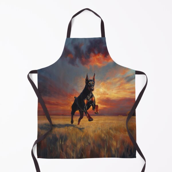 Item preview, A sleek Doberman Pinscher sprinting across an open plain at sunset, Dogs in Motion designed and sold by CDC40.
