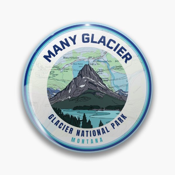 Item preview, Glacier Souvenir Map - Many Glacier with Mountain Peak designed and sold by Willz Designz.
