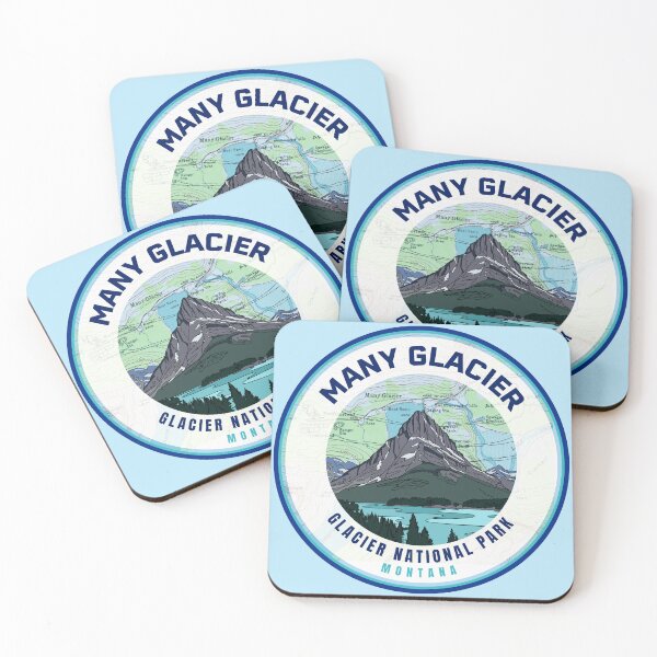 Item preview, Glacier Souvenir Map - Many Glacier with Mountain Peak designed and sold by Willz Designz.