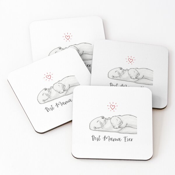 Item preview, Best Mama Ever. Sea Otter Mother and Baby Otter design designed and sold by SofikoDesigns.