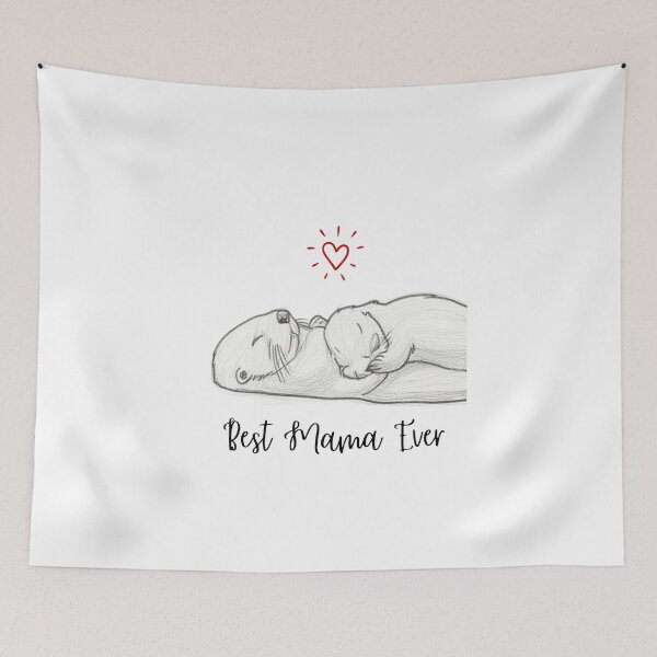 Item preview, Best Mama Ever. Sea Otter Mother and Baby Otter design designed and sold by SofikoDesigns.