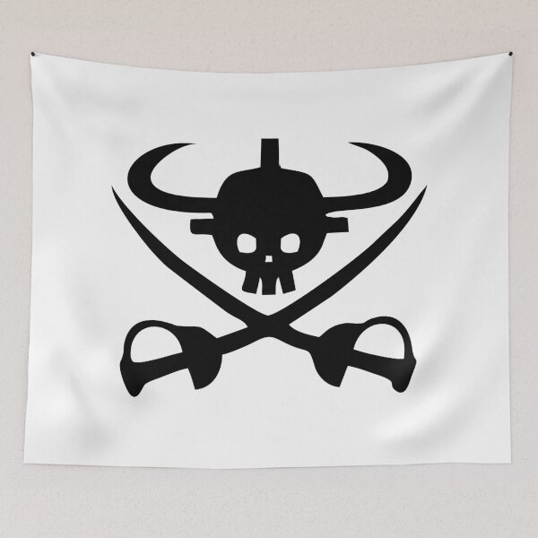Item preview, new giant warrior pirates jolly roger flag designed and sold by jeriney.