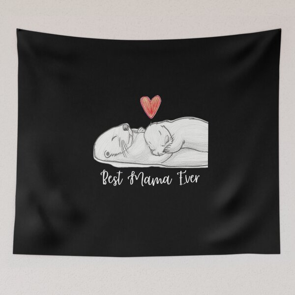 Item preview, Best Mama Ever. Sea Otter Mother and Baby Otter design designed and sold by SofikoDesigns.