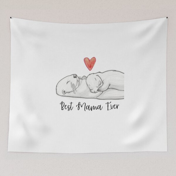 Item preview, Best Mama Ever. Sea Otter Mother and Baby Otter design designed and sold by SofikoDesigns.