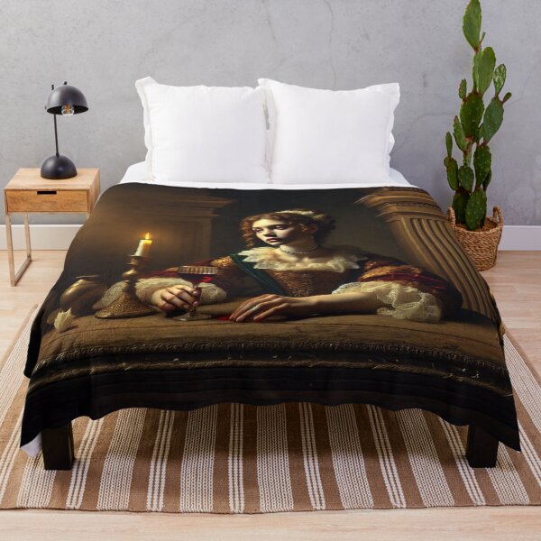 Item preview, Lady at Candlelight – Baroque Oil Portrait Scene designed and sold by Anavrin-art.
