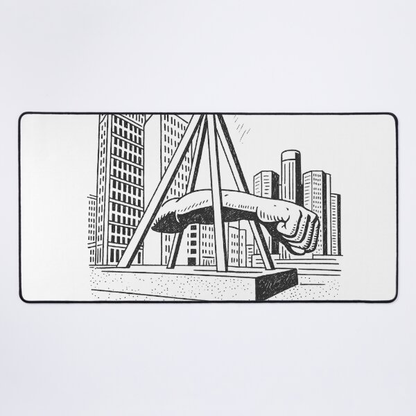 Item preview, Spirit of Detroit Statue Minimalist Line Art designed and sold by CirySketchCo.
