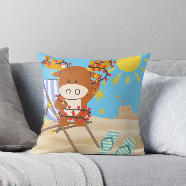 Item preview, Christmas Moose Beach - Funny Holiday Summer Vacation Humor Art designed and sold by Extremeallie.