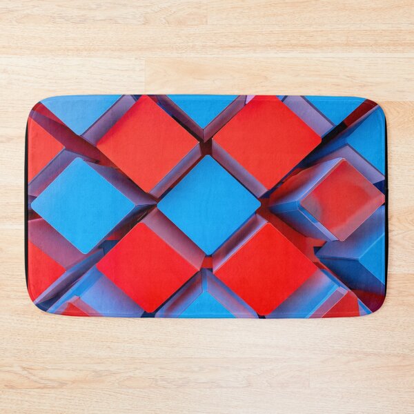 Item preview, Red and Blue 3D Cubes Pattern designed and sold by SassyArtistry.
