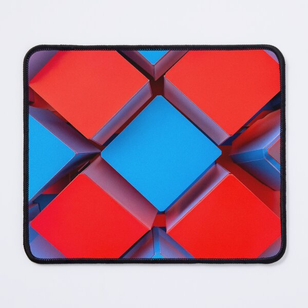 Item preview, Red and Blue 3D Cubes Pattern designed and sold by SassyArtistry.