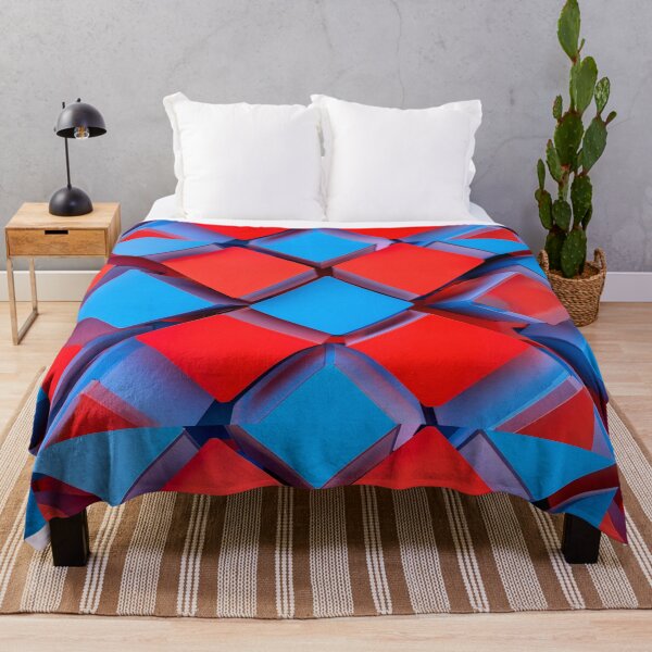 Item preview, Red and Blue 3D Cubes Pattern designed and sold by SassyArtistry.