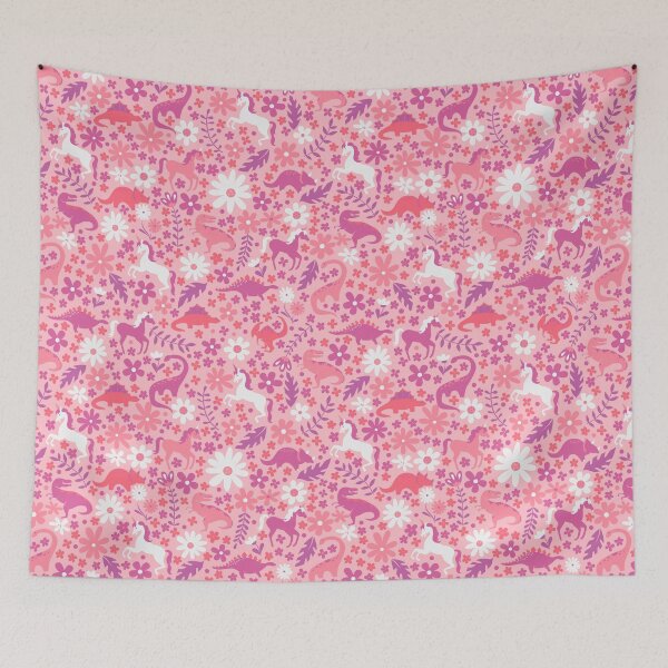 Item preview, Dinosaurs + Unicorns - Candy Pink designed and sold by latheandquill.